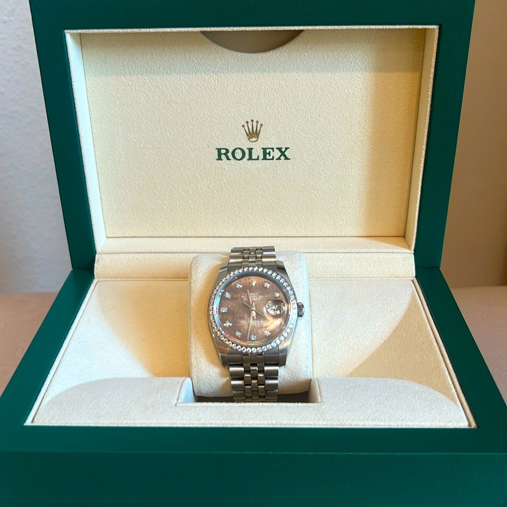 Rolex Black Mother of Pearl Diamond Dial